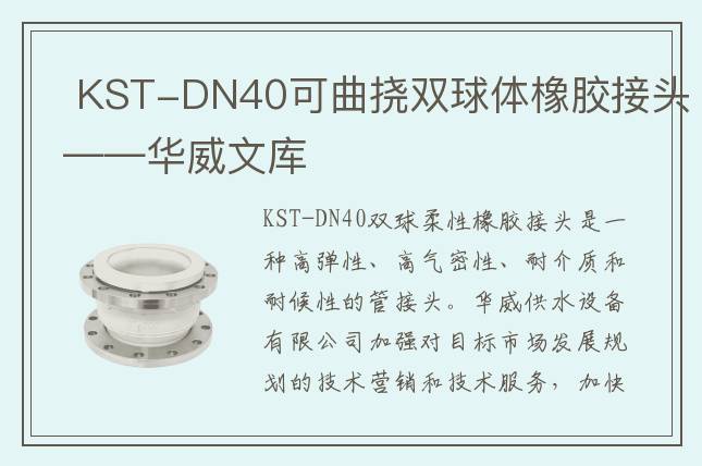  KST-DN40可曲挠双球体橡胶接头——华威文库