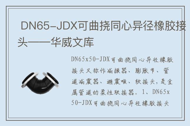  DN65-JDX可曲挠同心异径橡胶接头——华威文库