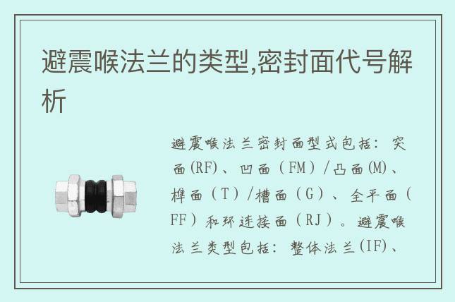 避震喉法兰的类型,密封面代号解析
